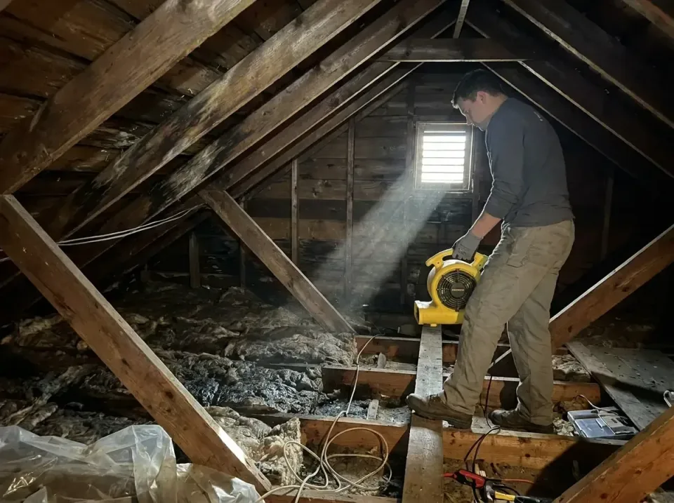 attic-water-damage-drying-proc-007 — frequently asked questions, Emergency Water Extraction & 24/7 Flood Response in Mullens…